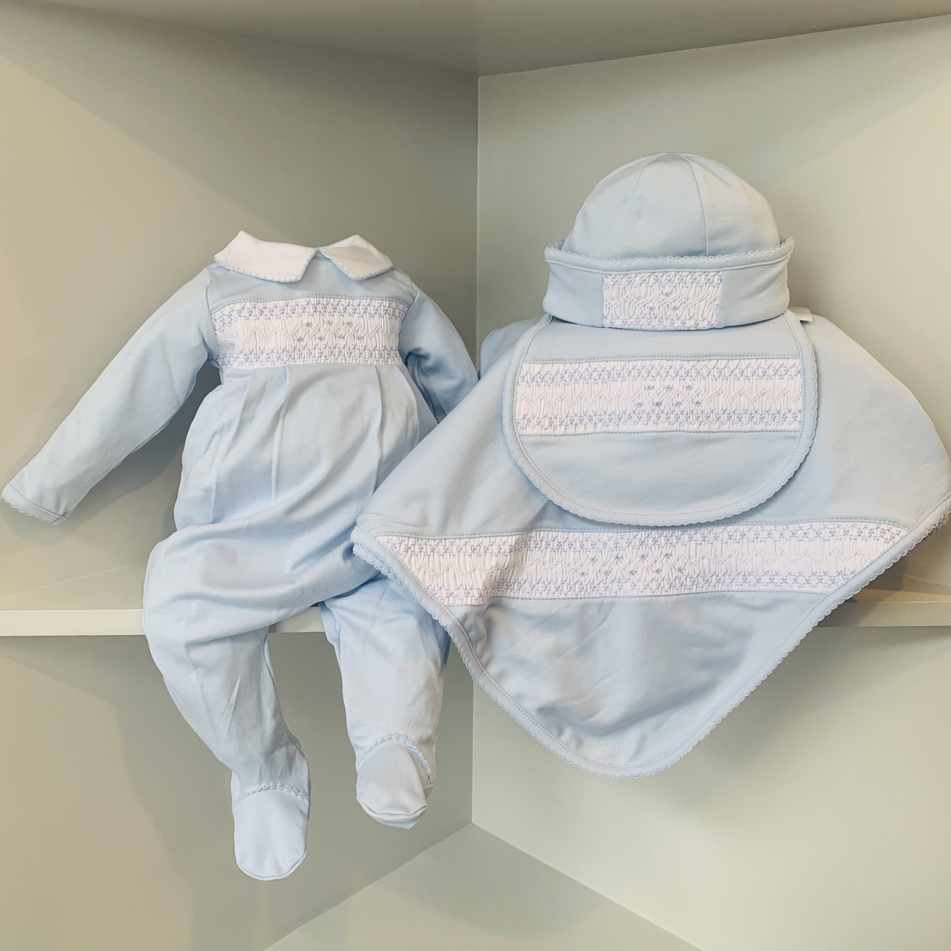 BABY - Mandy & Mason’s Smocked Set - Blue