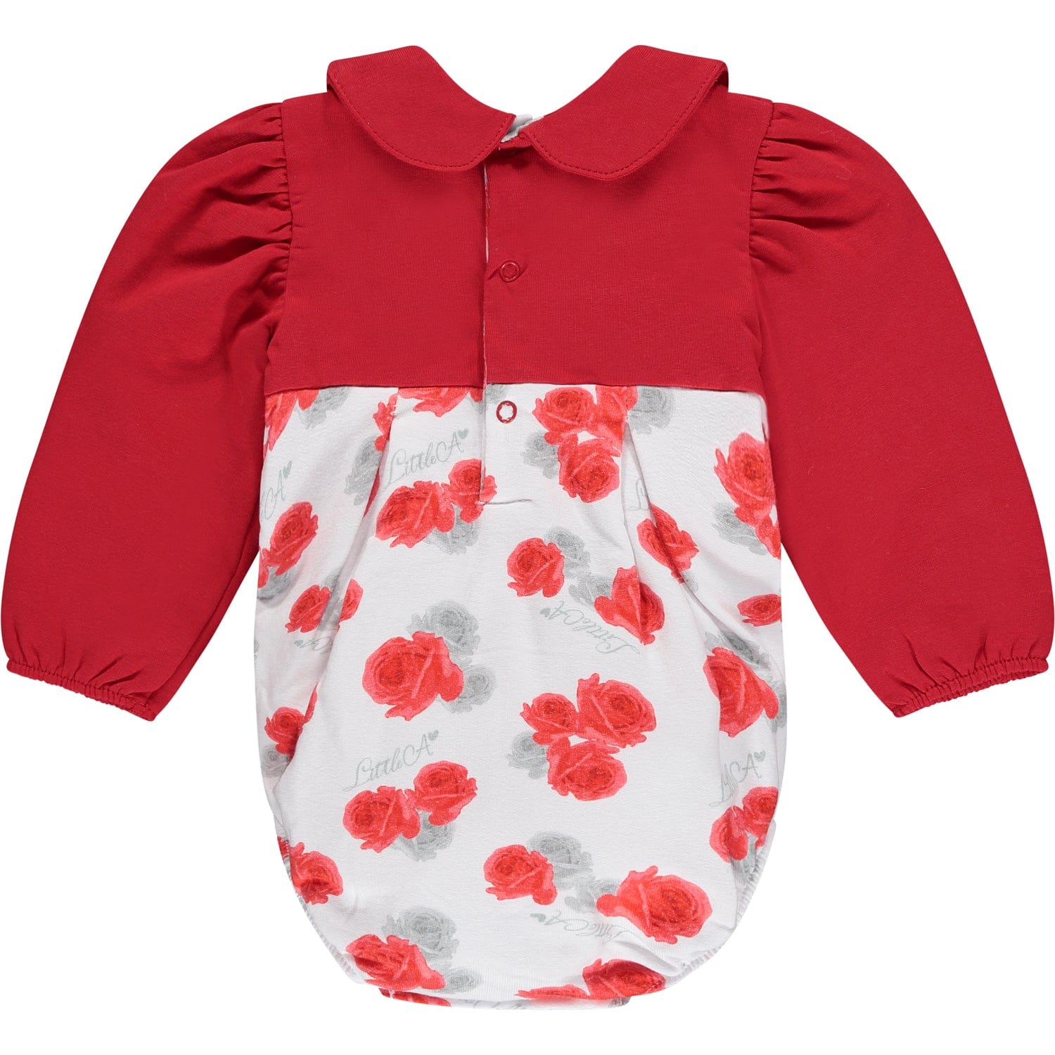 LITTLE A - Fernanda Rose Print Romper - Red