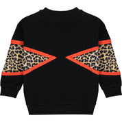 A DEE - Leopard Panel Sweatshirt Set - Black