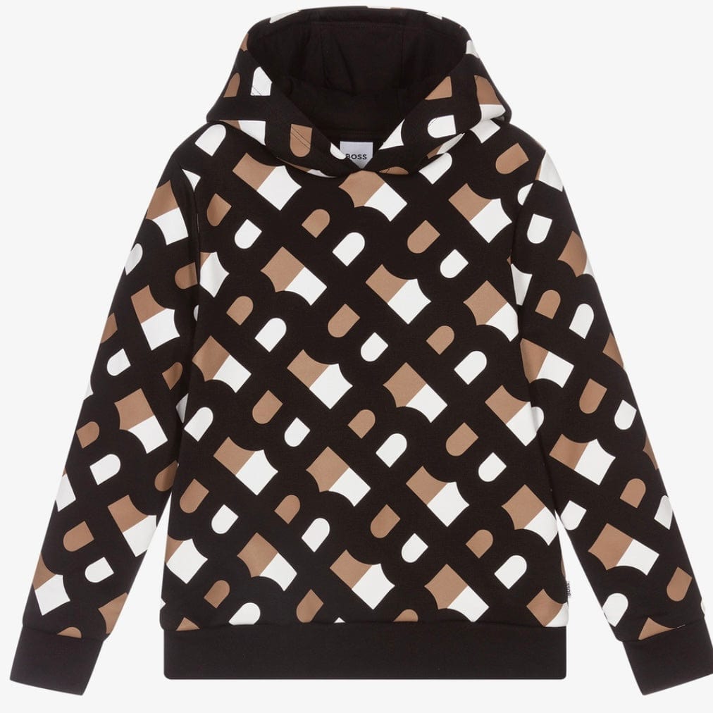 HUGO BOSS - Graphic Logo Hoodie -  Black