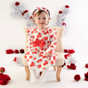 LITTLE A - Franny Rose Print Dress - White