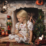 BLUEBELLS - Smocked Christmas Three Piece Dressing Gown Set - White
