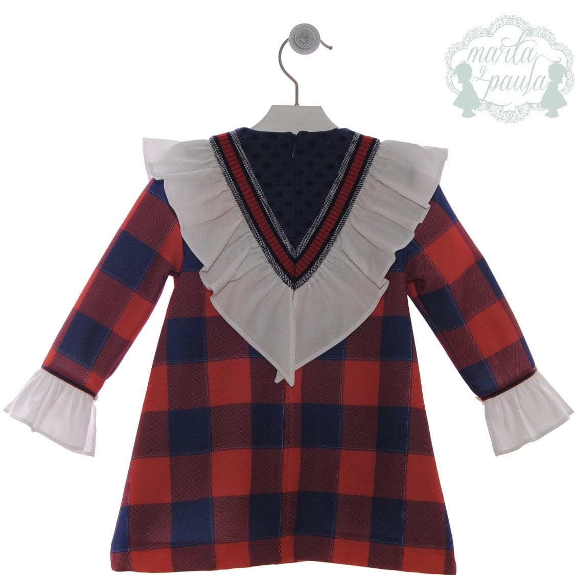 MARTA Y PAULA  NAVY & RED CHECK DRESS
