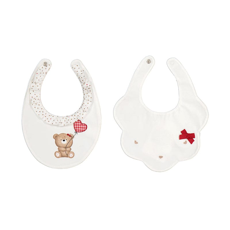 MAYORAL - Baby Bear Frill Bibs - Natural