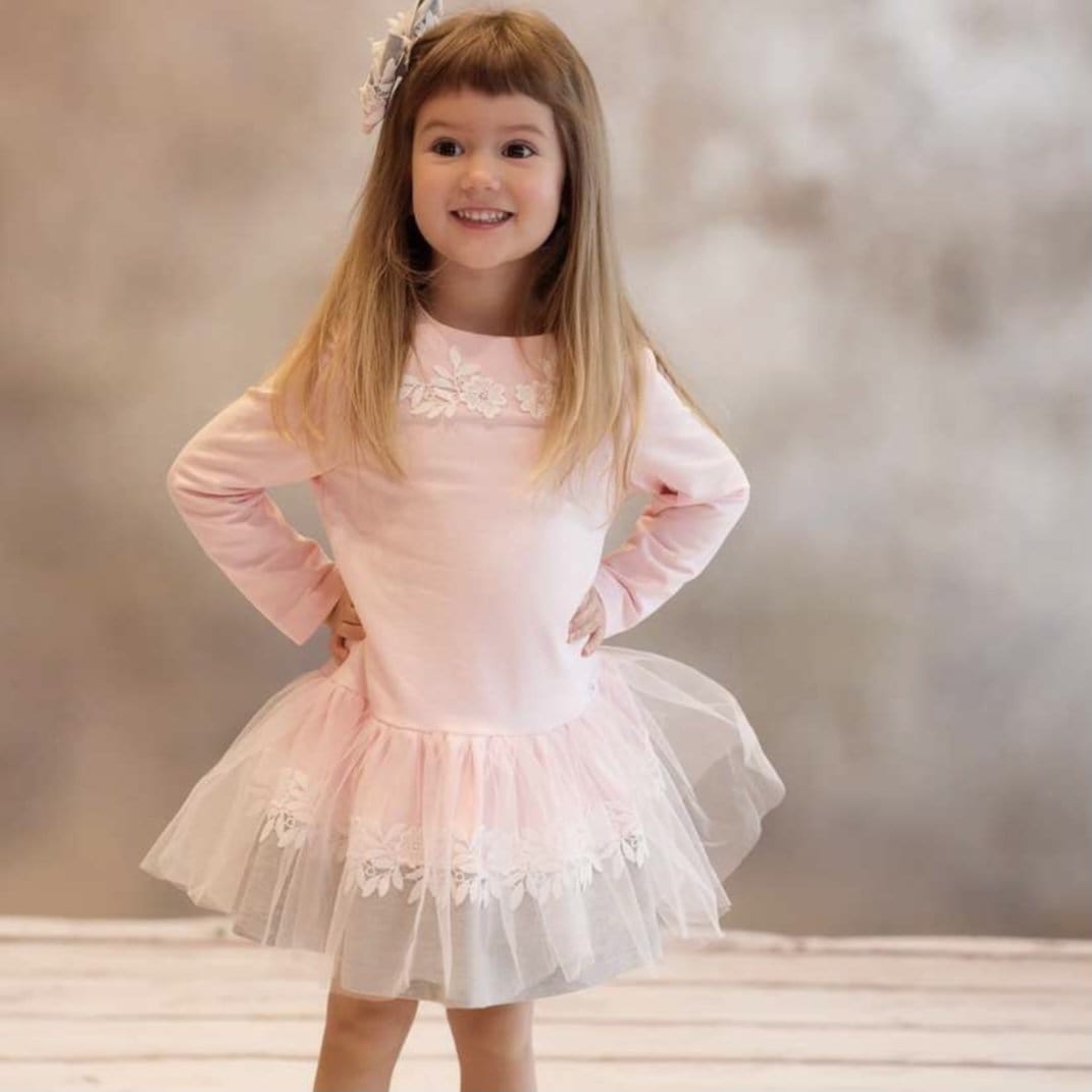 Daga - Flower Jersey Tutu Dress - Pink
