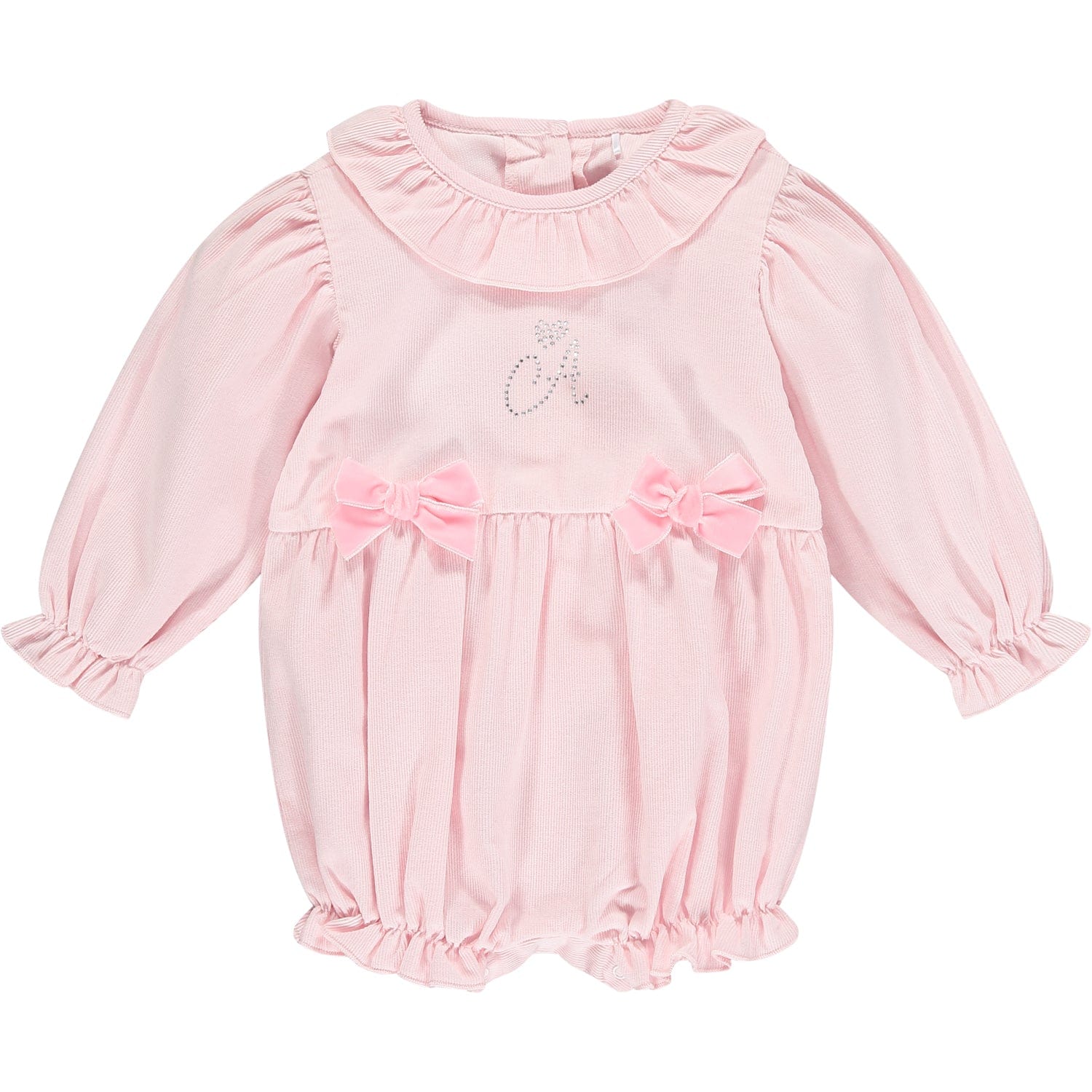 LITTLE A - Eilidh Baby Cord Romper - Baby Pink