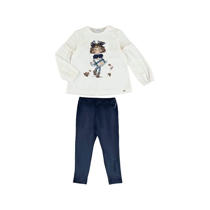 MAYORAL - Girl Velvet Legging Set - Navy