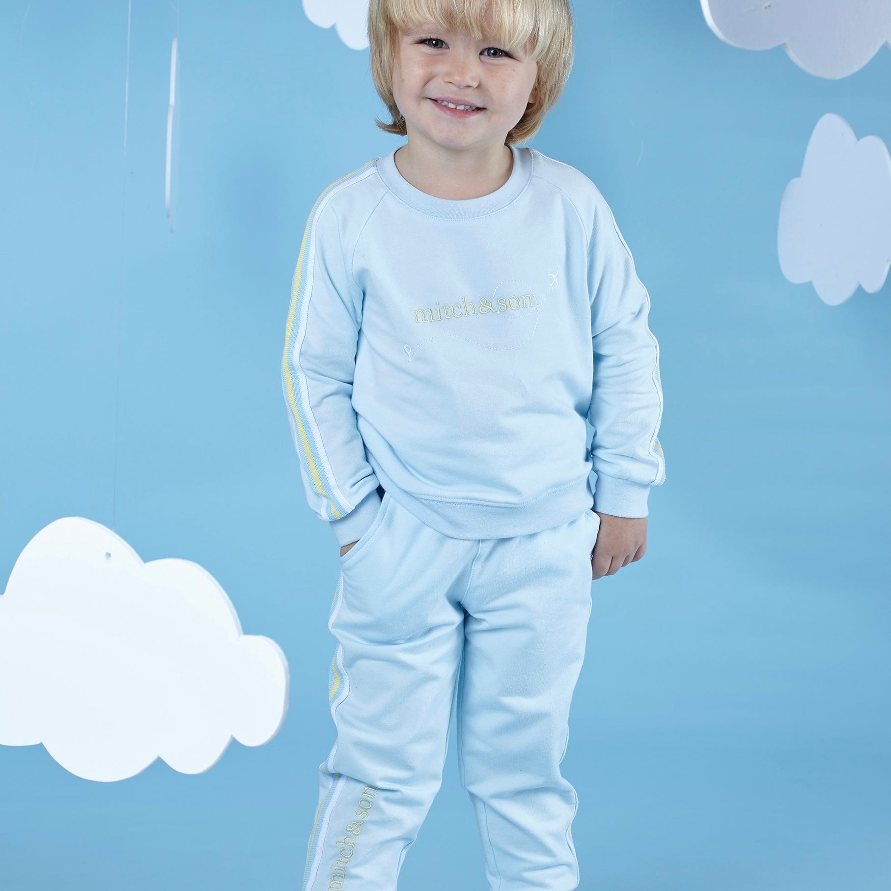 MITCH & SON - Jasper A Time To Fly Tape Tracksuit - Sky Blue