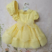 BLUEBELLS - Trixabelle Easter Organza Dress & Bonnet - Lemon