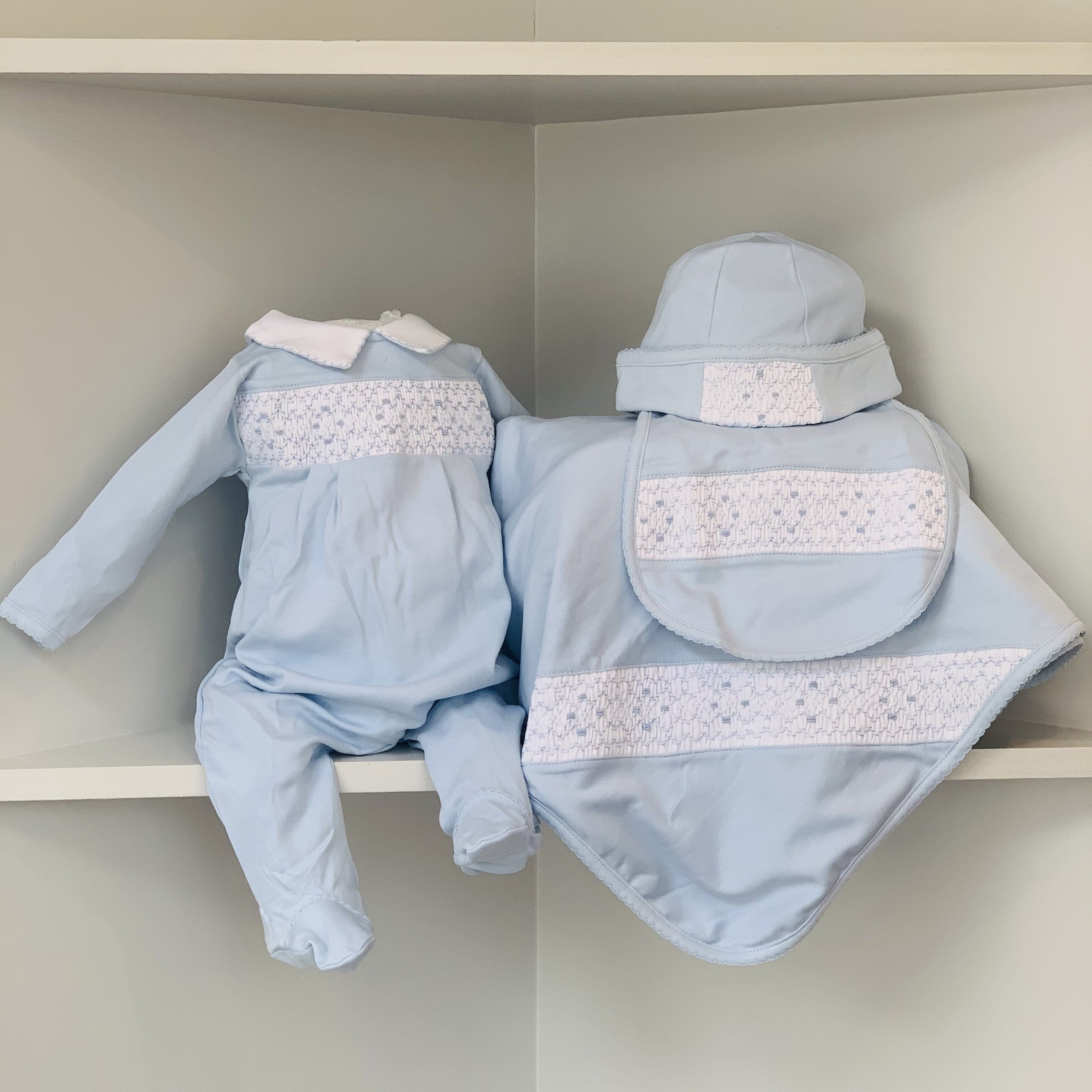 MAGNOLIA BABY - Elena & Ellie’s Boy’s Smocked Set - Blue