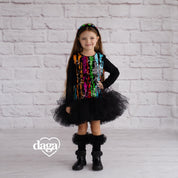 Daga - Rainbow Girl Tutu Dress - Black