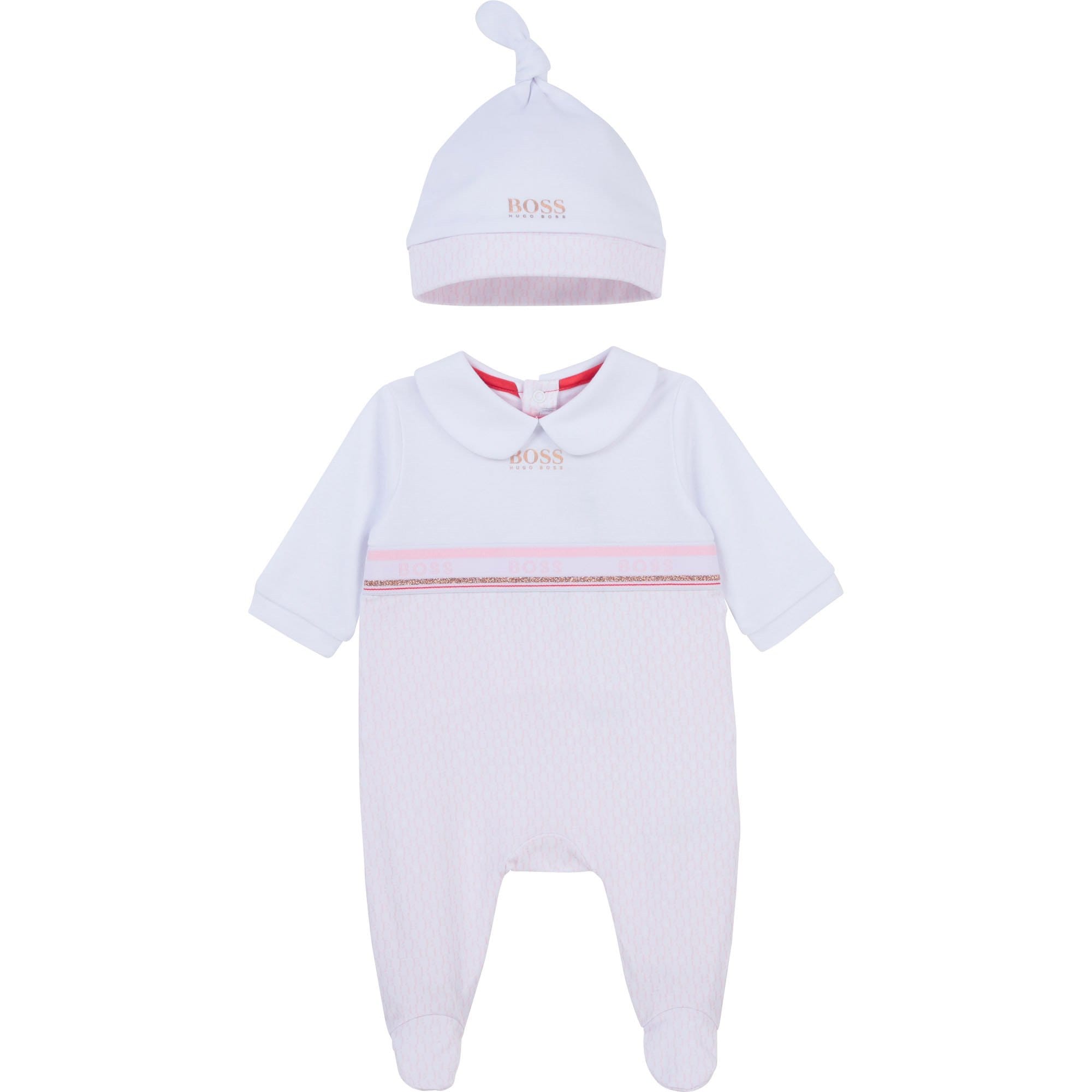 HUGO BOSS - Babygrow - White/Pink