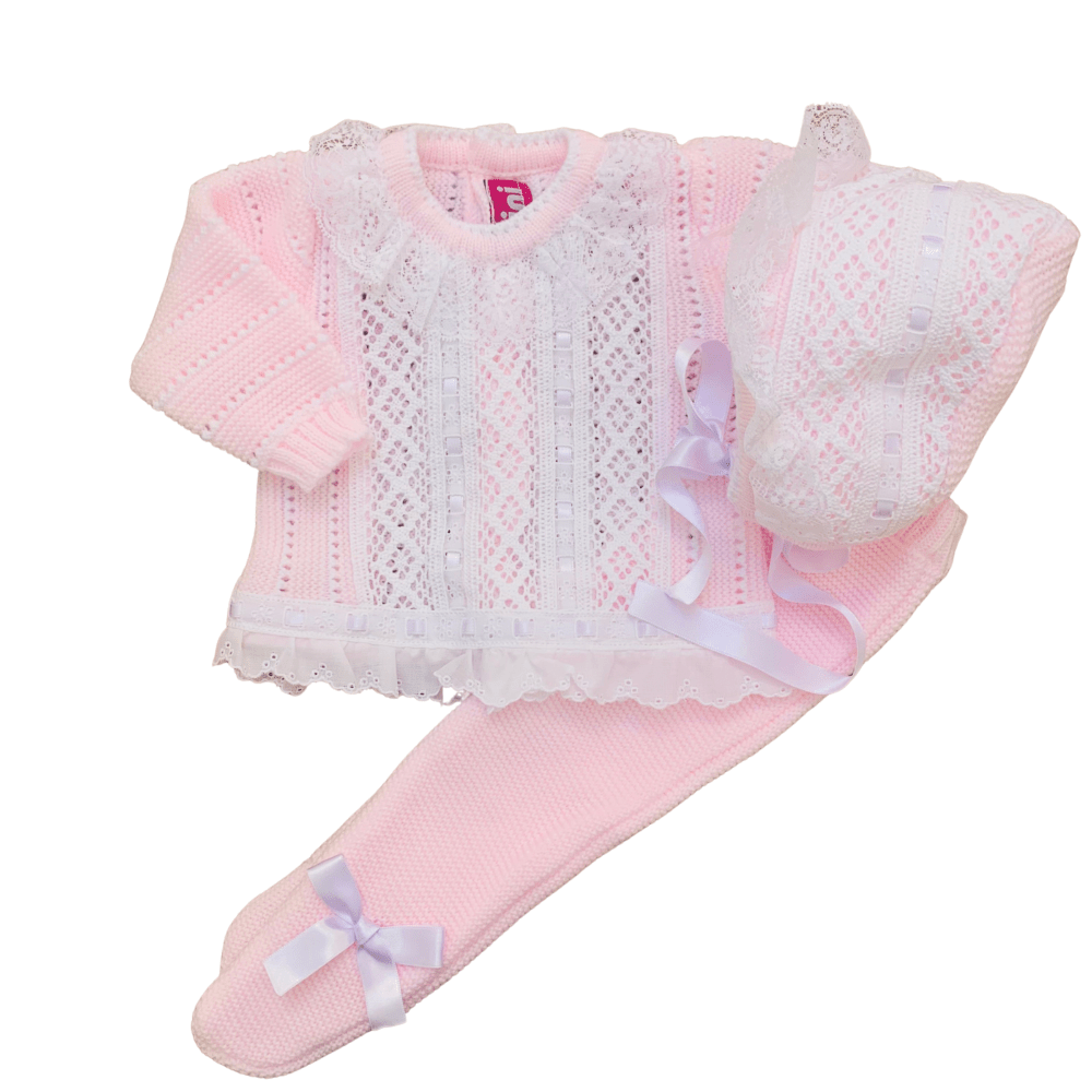 Nini - Three Piece Knit Set  - Pink