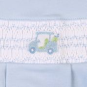 MAGNOLIA BABY - Tiny Caddy Smocked  Babygrow - Blue