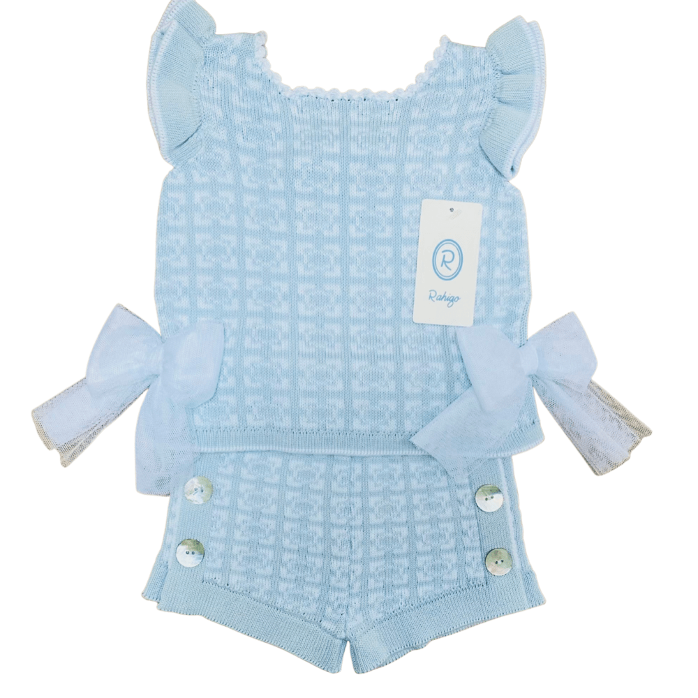 Rahigo - Two Piece Pattern Short Set -  Baby Blue