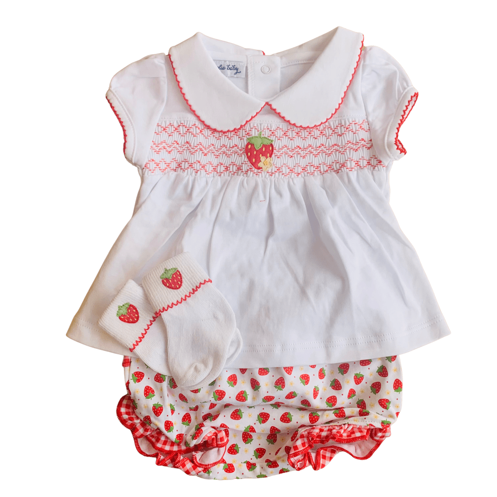 MAGNOLIA BABY - Fresh Strawberries Dress & Socks - Red