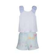 LAPIN HOUSE PASTEL BOW TOP & SHORT SET