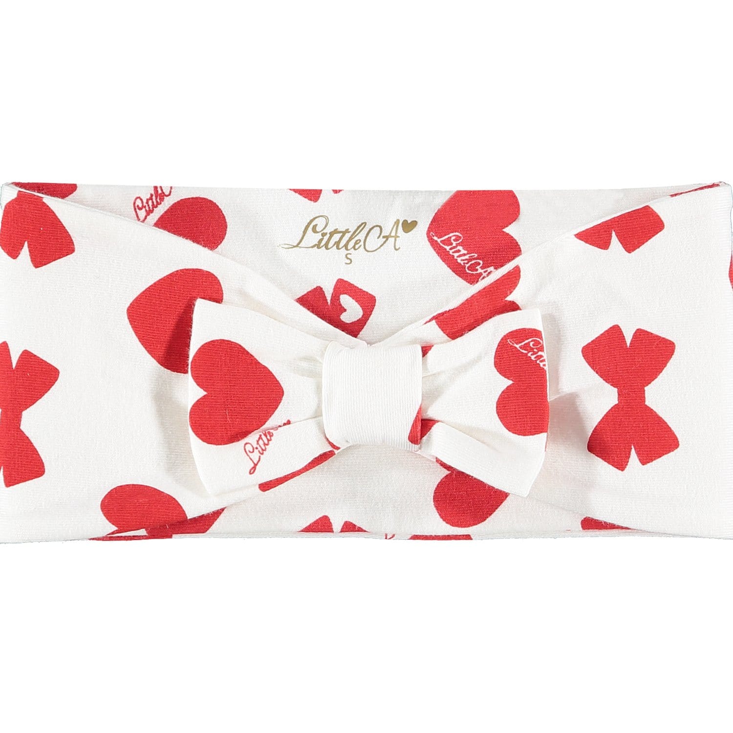 LITTLE A - Print Bow Hairband - Red
