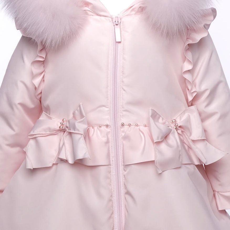 Bimbalo - Exclusive Fur Hood & Cuff Coat (one petal missing )- Pink