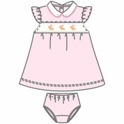 MAGNOLIA BABY - Springtime Bunny Smocked  Dress Set - Pink