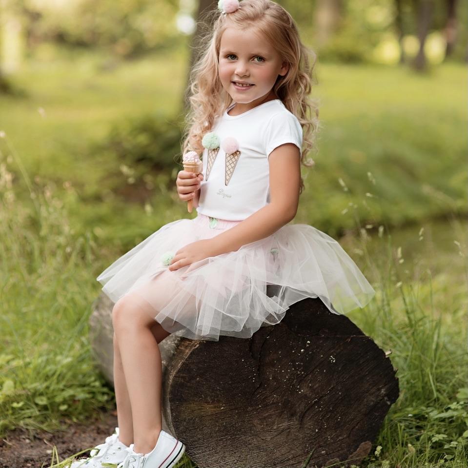 Daga - Ice Cream Tutu Skort Set  - Pink