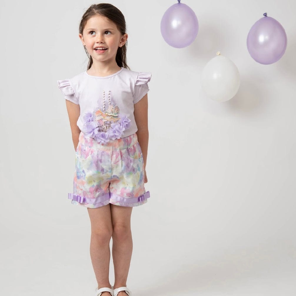 CARAMELO KIDS - Diamanté Carousel Short Set - Lilac