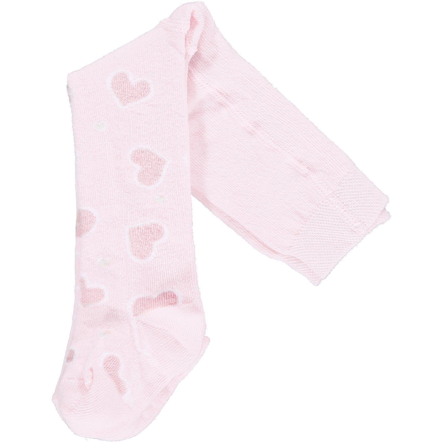 LITTLE A - Heart Print Tights - Pink