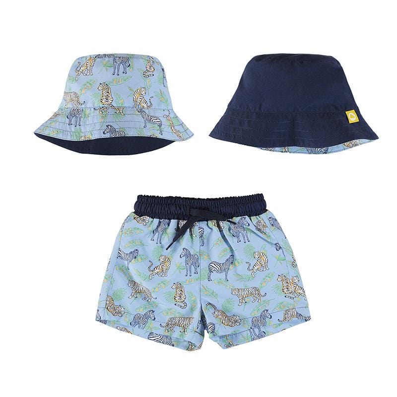 MAYORAL - Zebra Swim Short Set - Blue