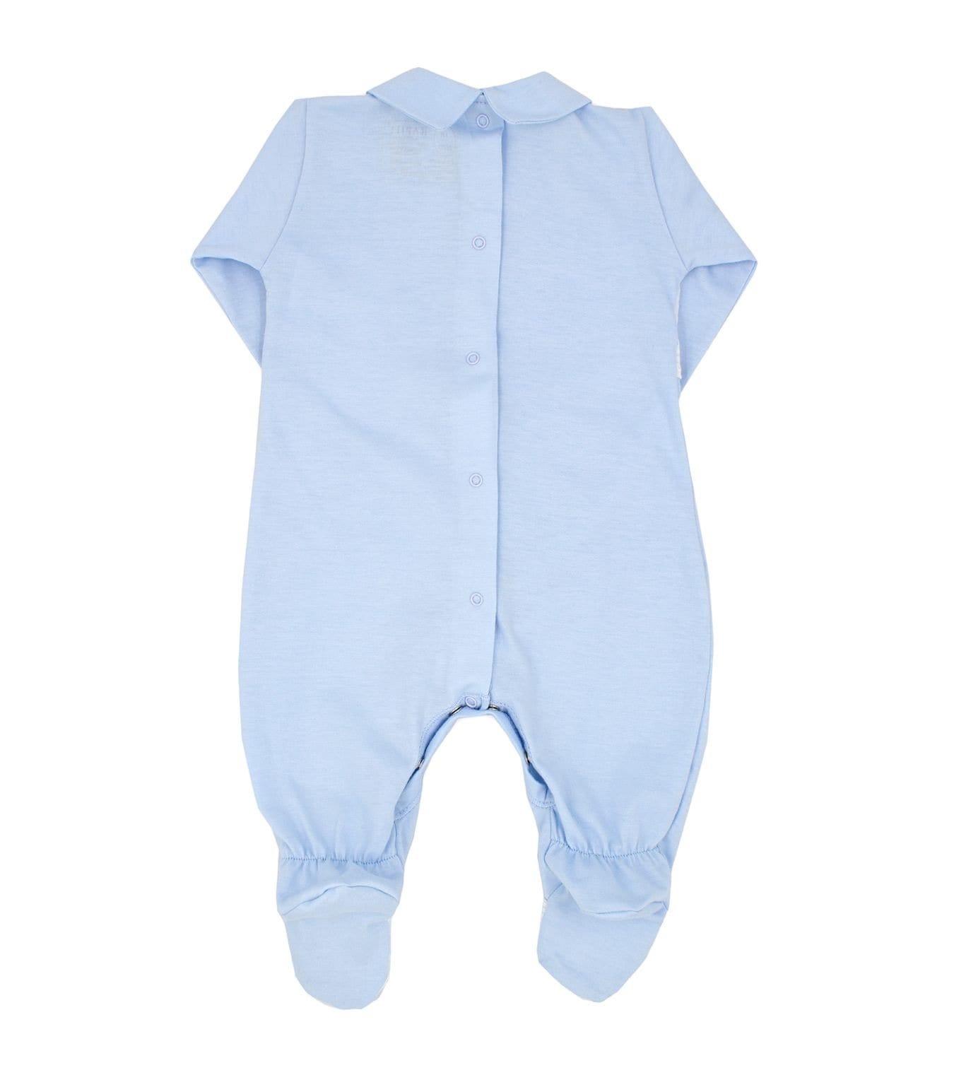Rapife - Broderie Anglaiseg Detail Babygrow - Blue