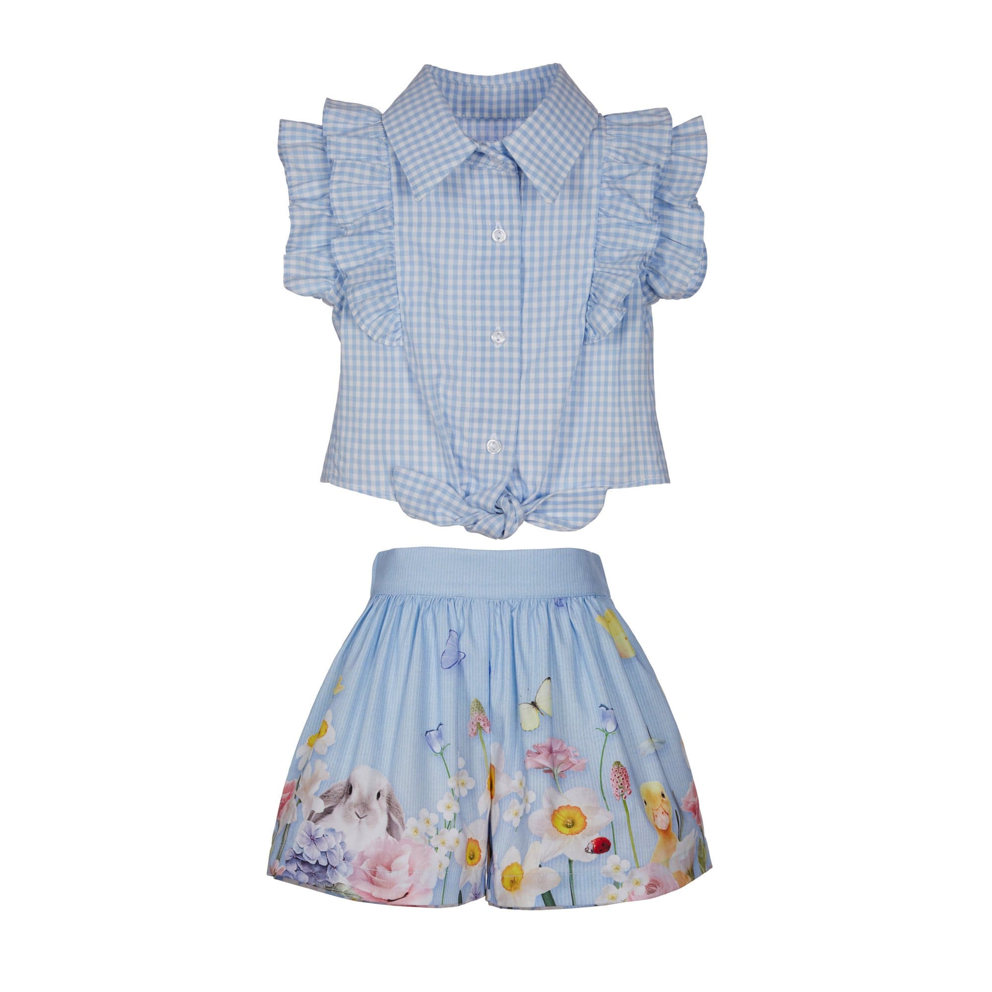 LAPIN HOUSE GINGHAM TOP & RABBIT SHORTS