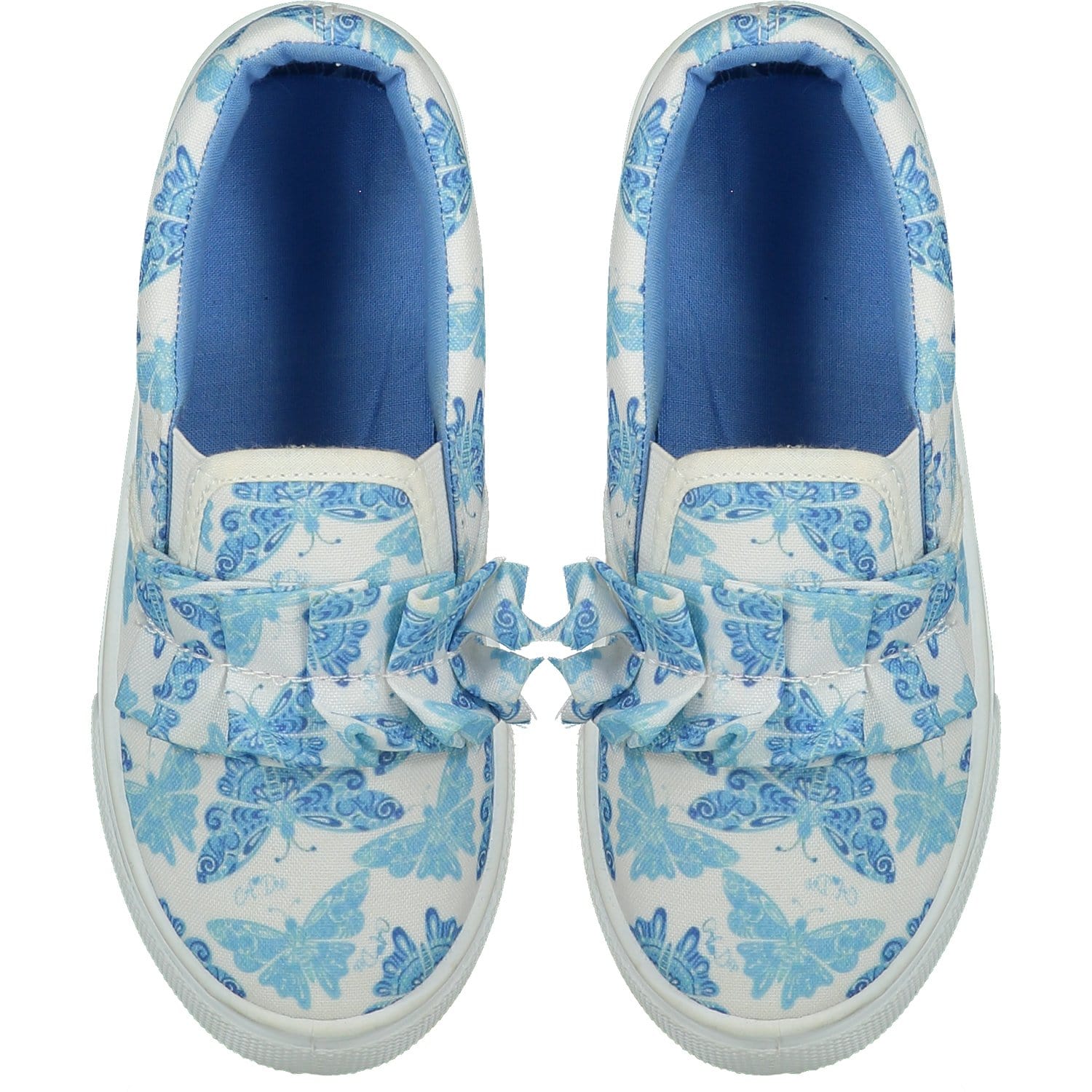 A DEE - Frilly Canvas Slip On Trainer - Light Blue