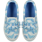 A DEE - Frilly Canvas Slip On Trainer - Light Blue