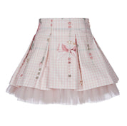 LAPIN HOUSE - Dog Tooth Skirt Set - Pink