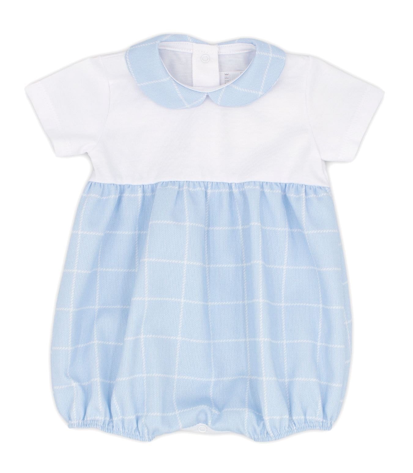 Rapife - Check Detail  Romper - Blue
