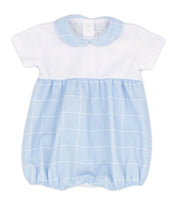 Rapife - Check Detail  Romper - Blue