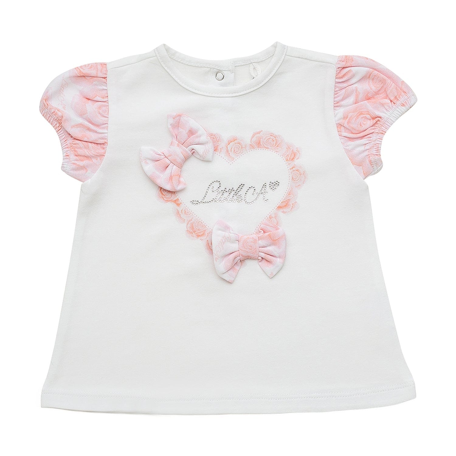 LITTLE A -Goldie Summer Bloom Rose Legging Set  - White