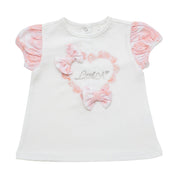LITTLE A -Goldie Summer Bloom Rose Legging Set  - White