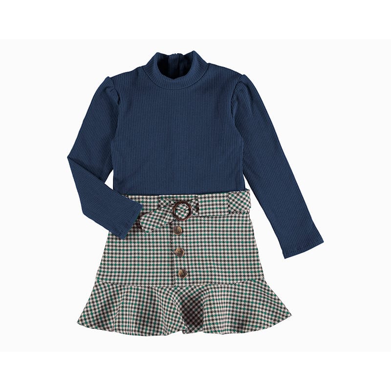 MAYORAL - Check Dress - Navy