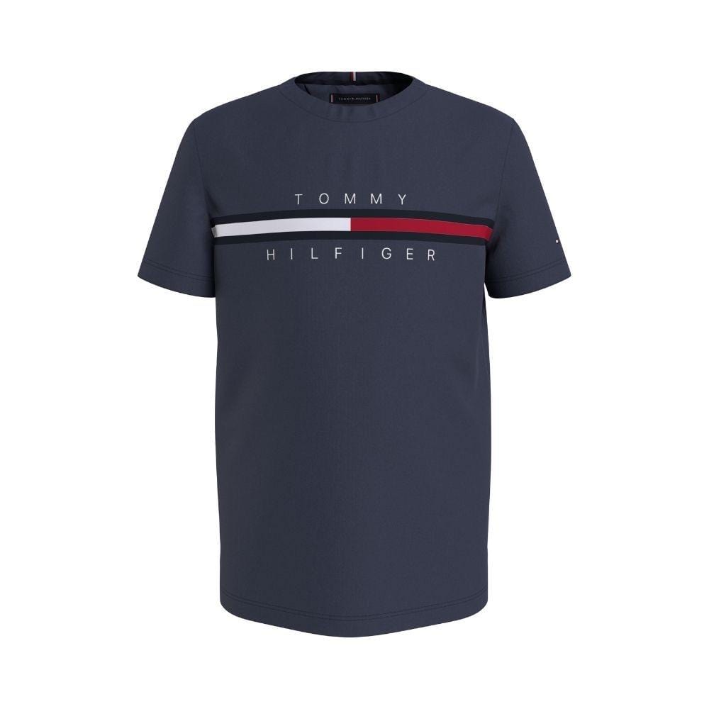 TOMMY HILFIGER - Flag Rib Tee - Navy