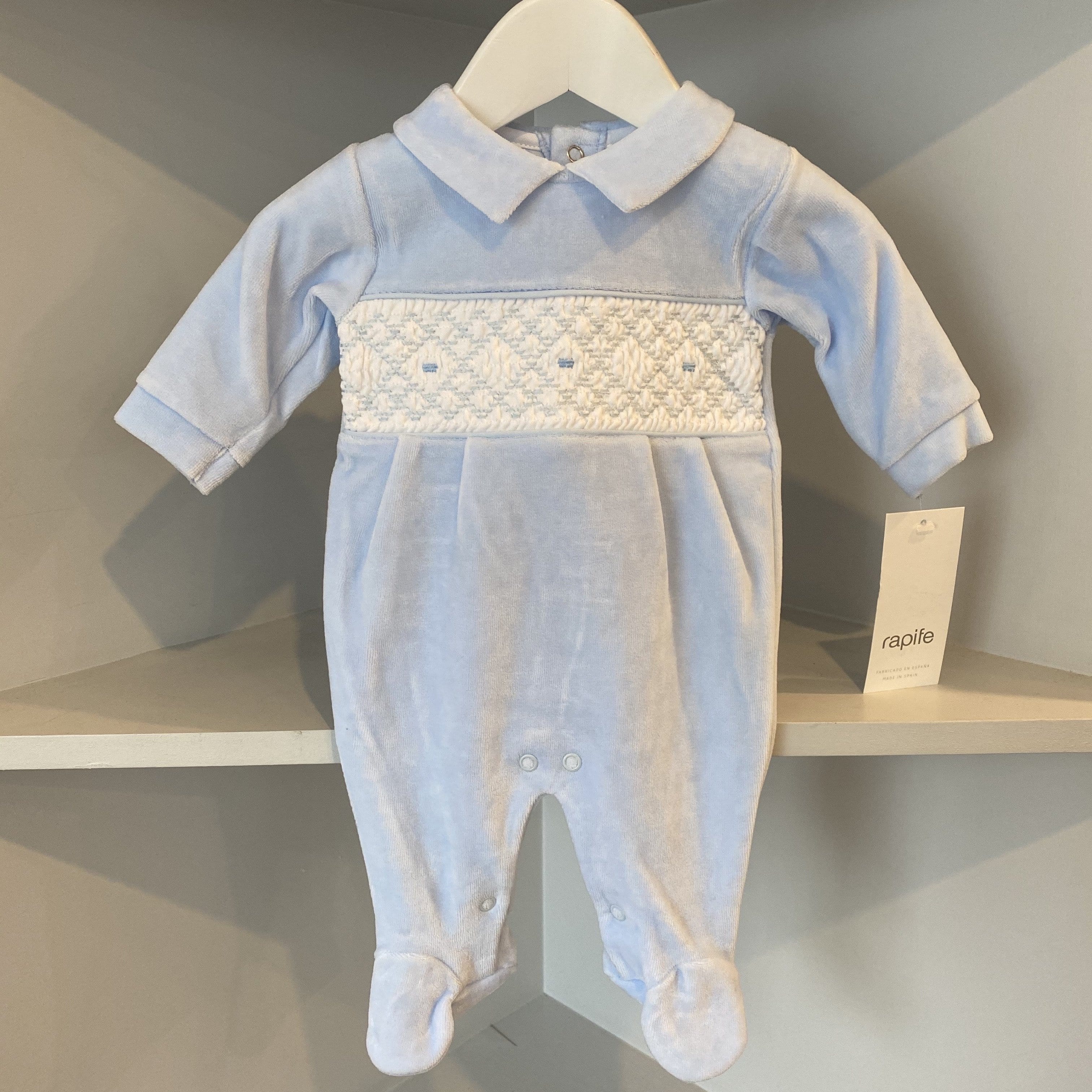 RAPIFE - Velour Babygrow - Blue
