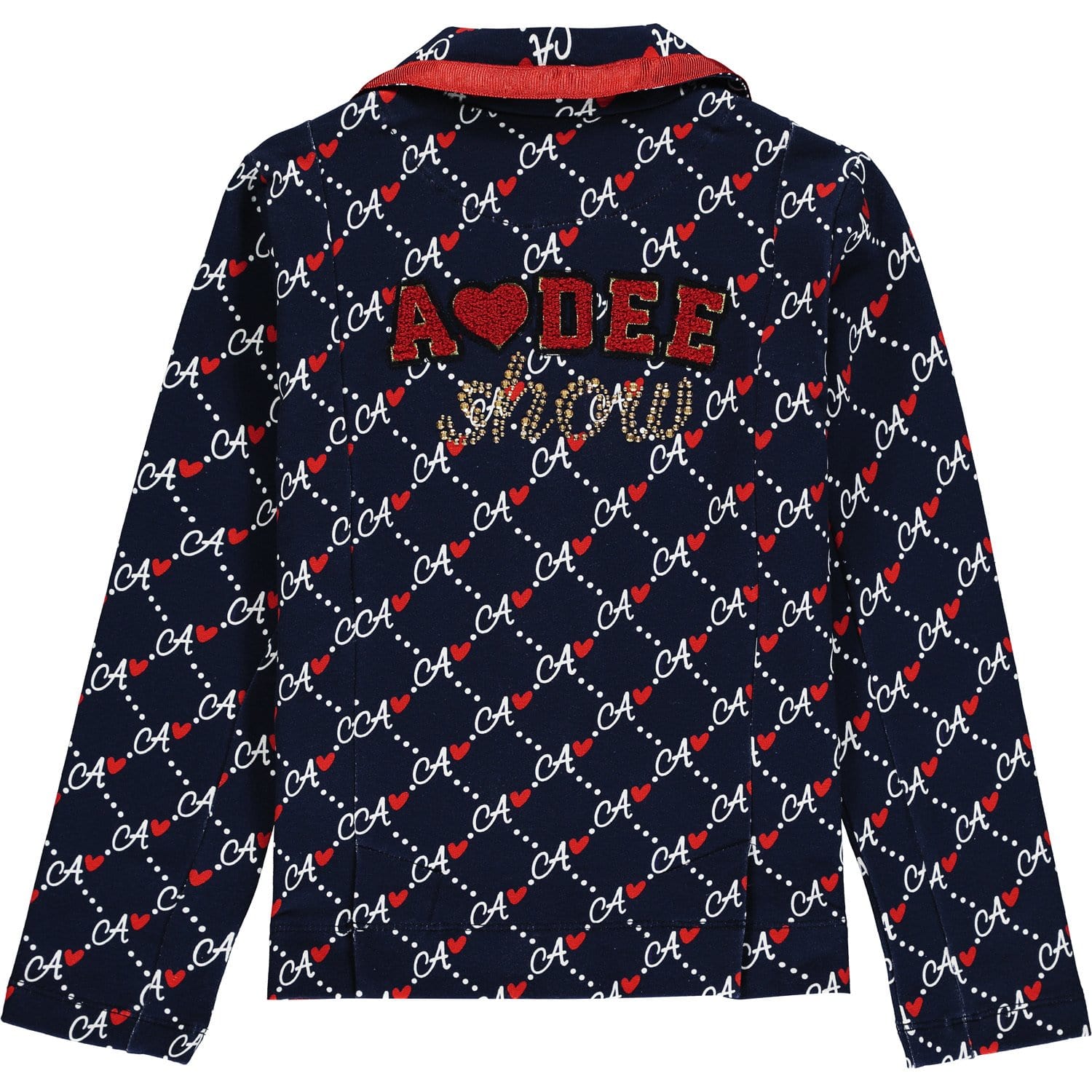 A DEE - Logo Print Maggy Blazer - Navy/Red