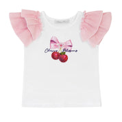 BALLOON CHIC - Cherry Bow Skirt Set - White