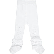 LITTLE A - Sparkle Frill Tights - White