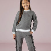 A DEE - Tamara Lurex Frill Tracksuit - Dark Grey