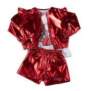 Daga - Waiting For Christmas Three Piece Short Set- Red
