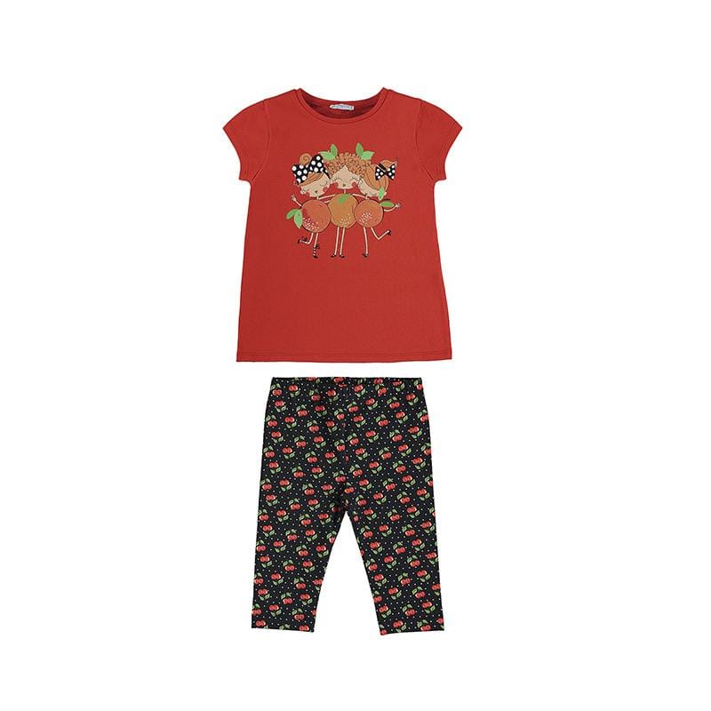 MAYORAL - Cherry Top & Legging Set - Red