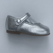 ANDANNINES - Leather Button Mary Jane Shoe - Silver