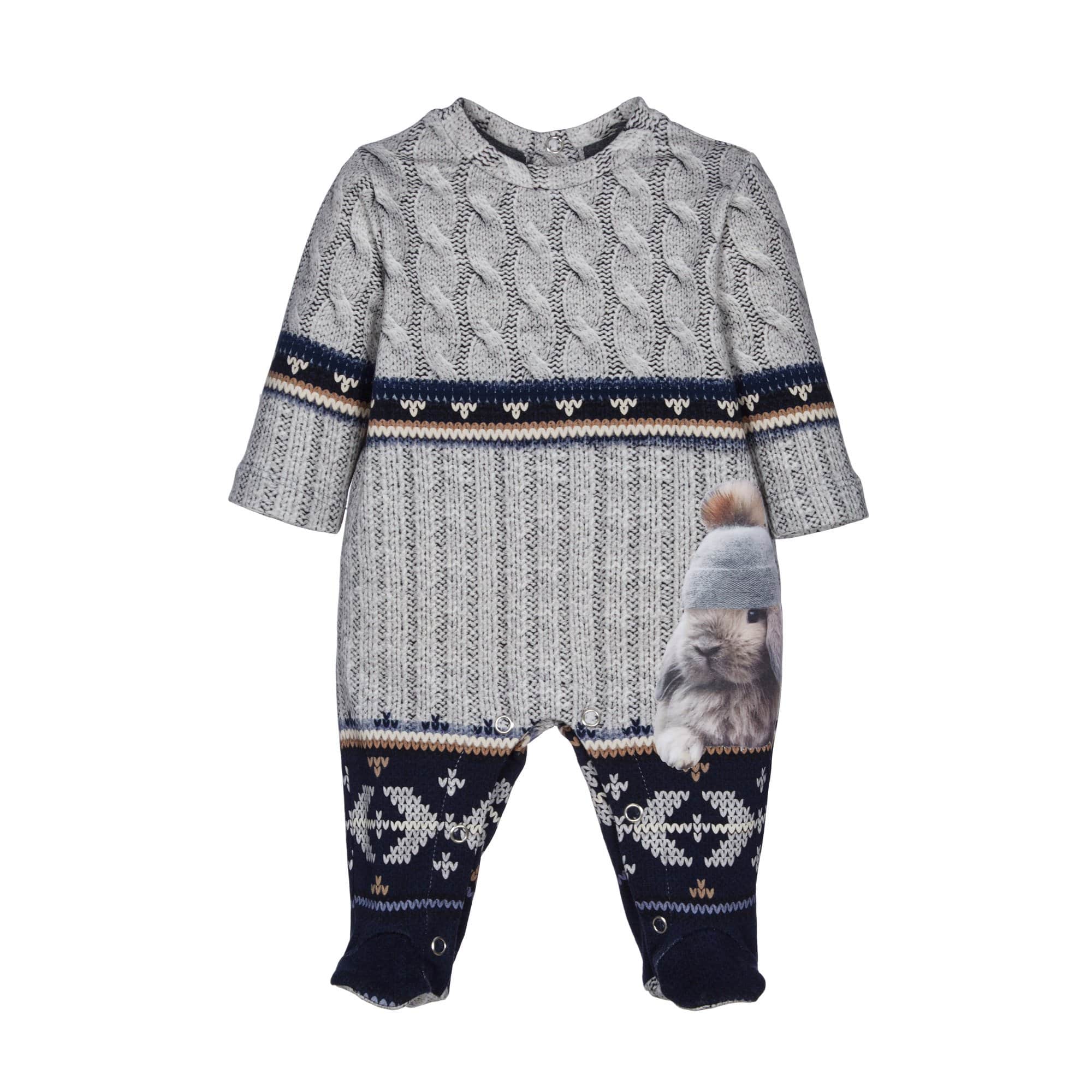 LAPIN HOUSE - Winter Rabbit Babygrow - Grey