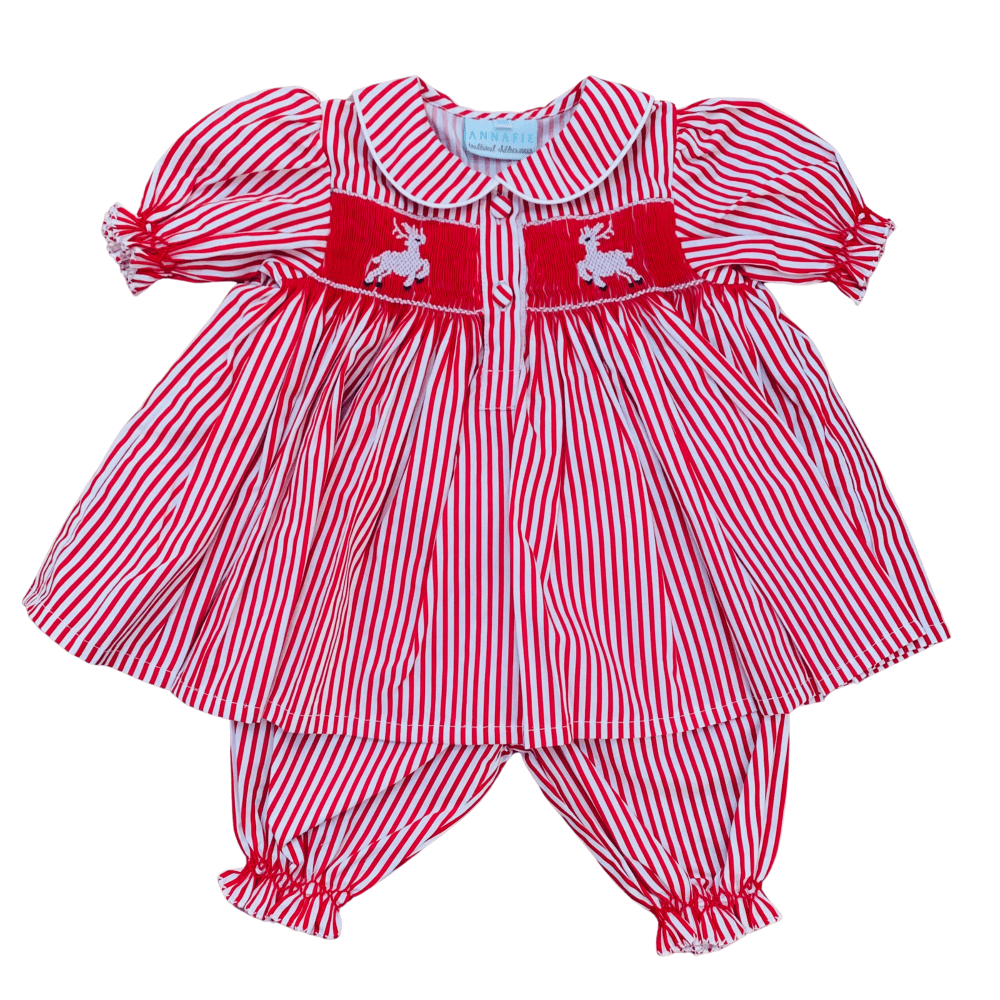 Annafie - Christmas Smocked Pyjamas - Red