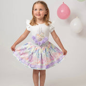 CARAMELO KIDS - Diamanté Carousel Skirt Set - Lilac